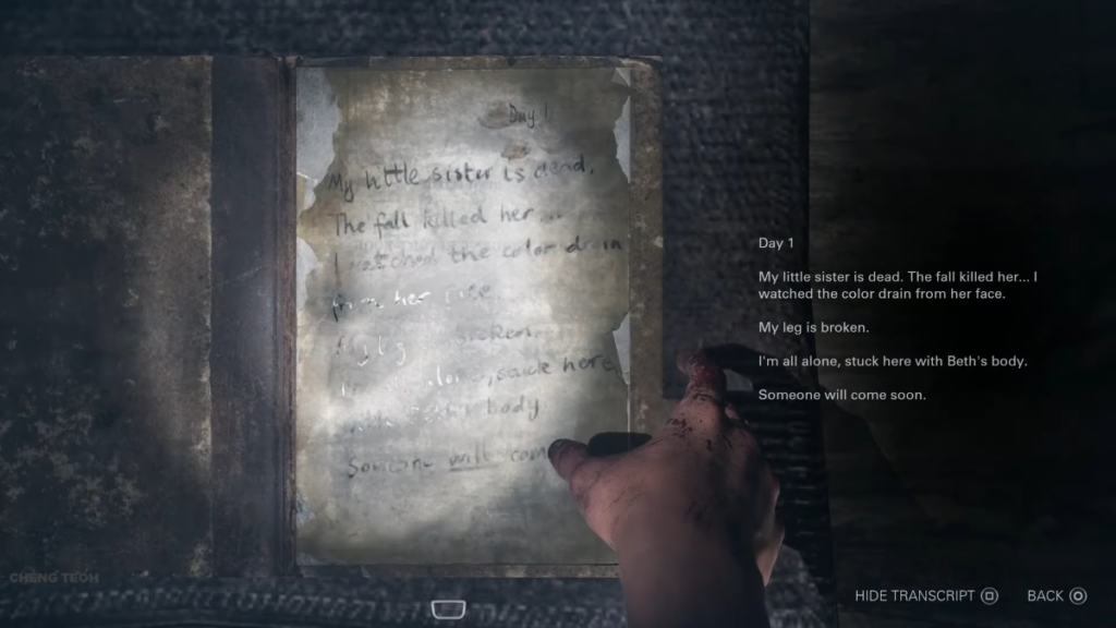 Hannah's Diary in Until Dawn