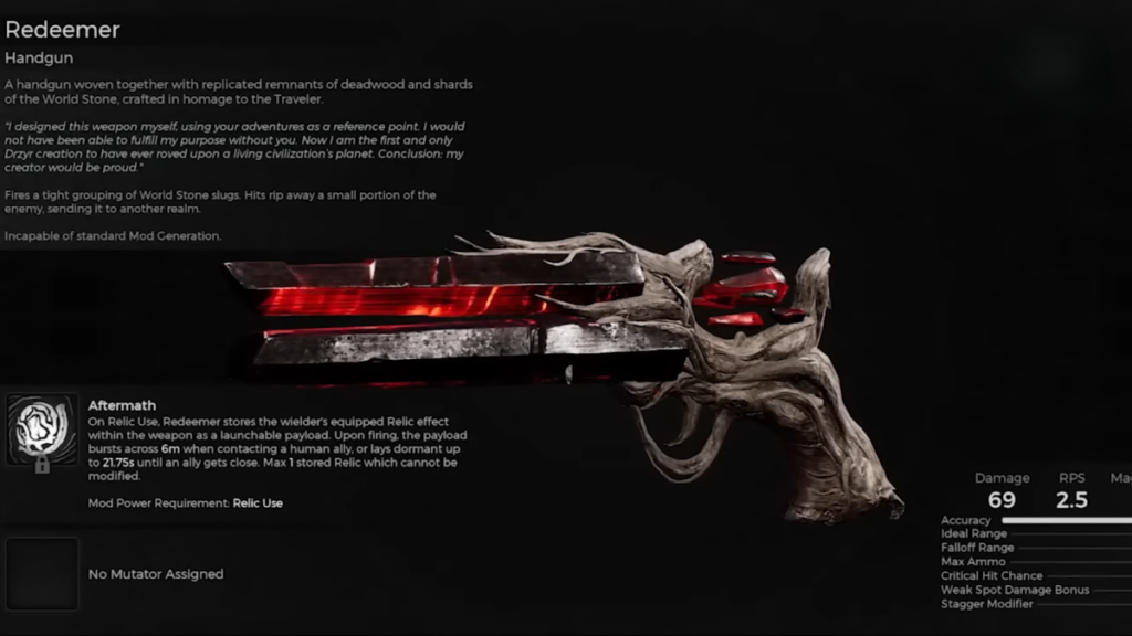 Redeemer Handgun in Remnant 2