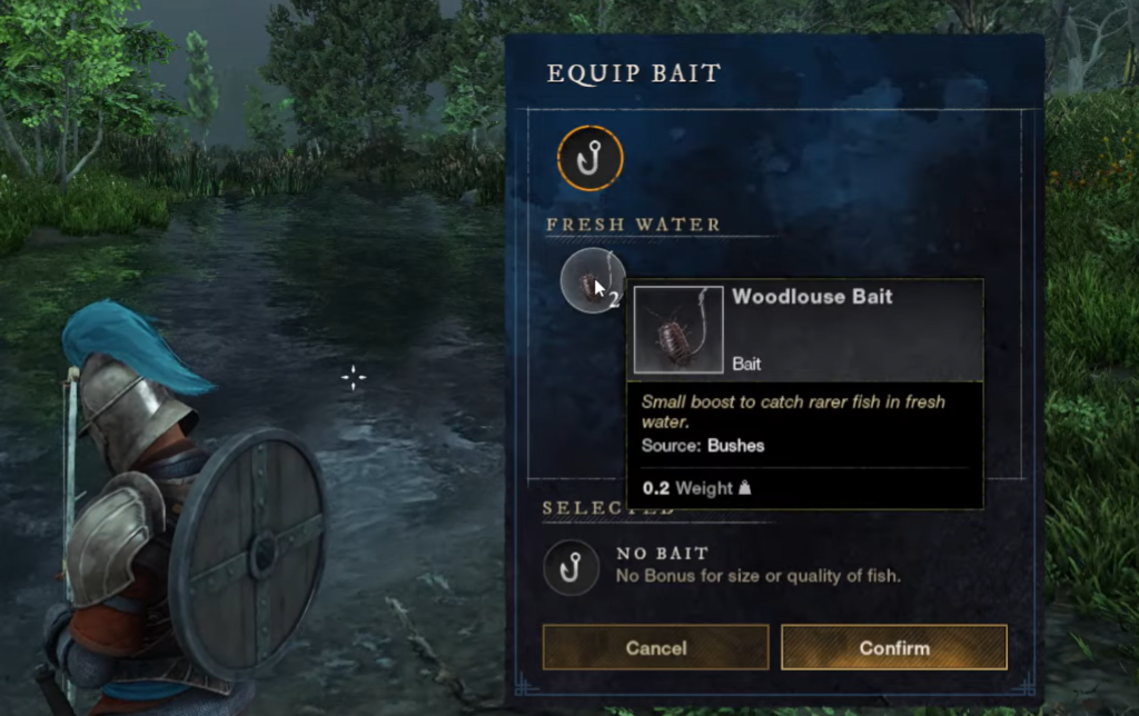 Bait menu in New World Aeternum