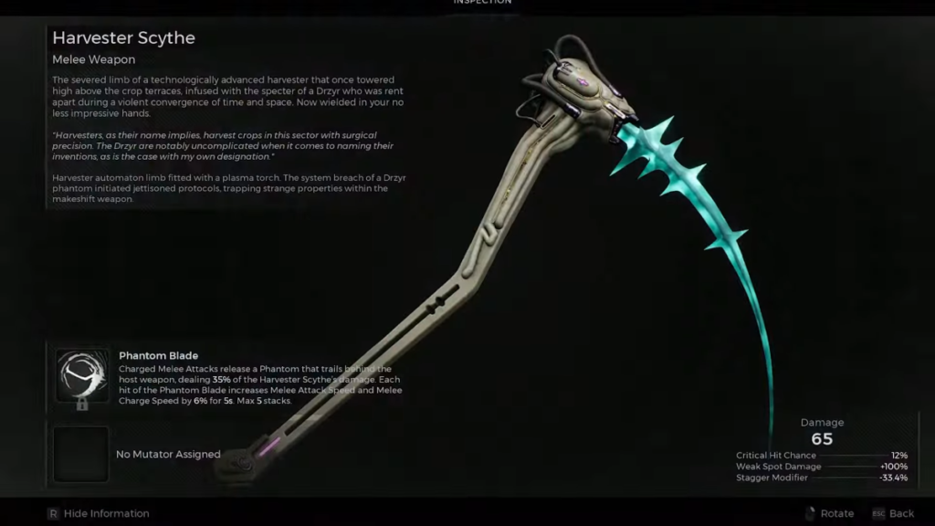 Weapon Harvester Scythe in Remnant 2