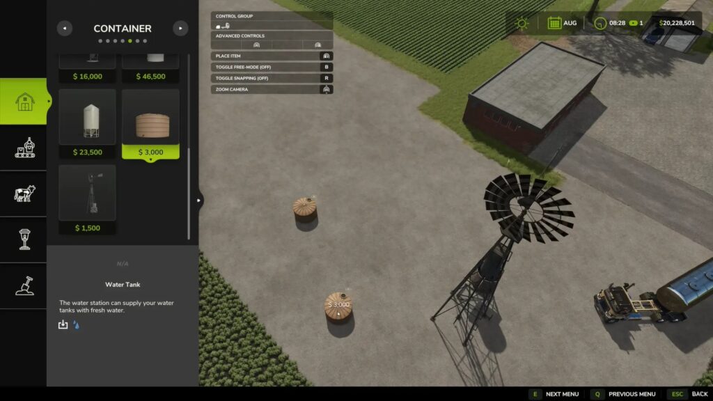 Farming Simulator 25- Water Container and Tower